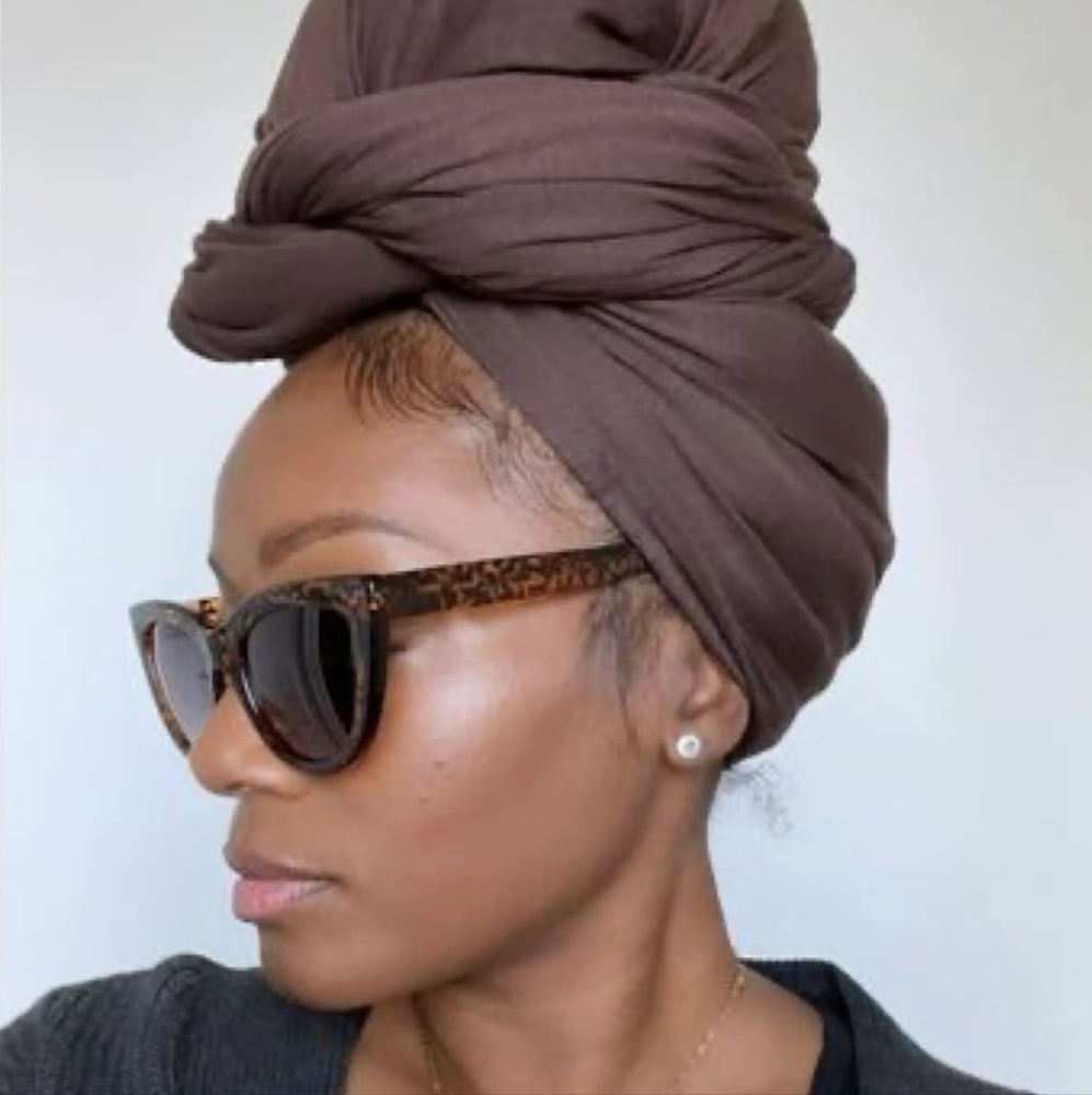 New Brown Solid Head Wrap Hair Wrap